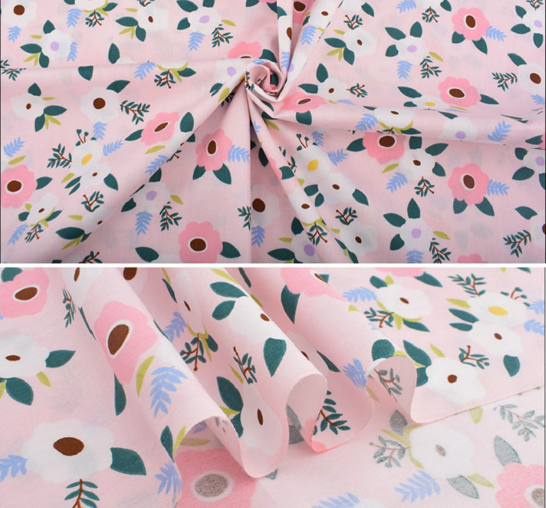 HKM-165779 Floral Pattern Cotton Twill Fabric for DIY Projects and Bedding, 160cm Wide, 100% Cotton