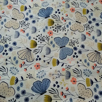HKM-165779 Floral Pattern Cotton Twill Fabric for DIY Projects and Bedding, 160cm Wide, 100% Cotton