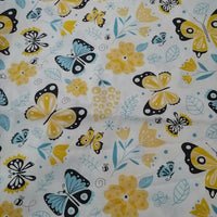 HKM-165779 Floral Pattern Cotton Twill Fabric for DIY Projects and Bedding, 160cm Wide, 100% Cotton