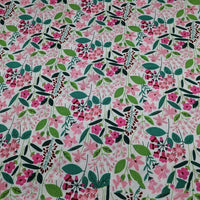 HKM-165779 Floral Pattern Cotton Twill Fabric for DIY Projects and Bedding, 160cm Wide, 100% Cotton