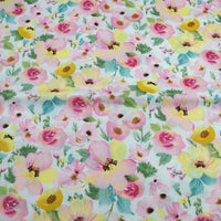 HKM-165779 Floral Pattern Cotton Twill Fabric for DIY Projects and Bedding, 160cm Wide, 100% Cotton