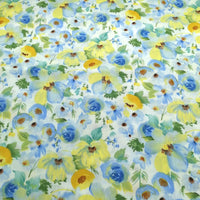 HKM-165779 Floral Pattern Cotton Twill Fabric for DIY Projects and Bedding, 160cm Wide, 100% Cotton
