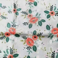 HKM-165779 Floral Pattern Cotton Twill Fabric for DIY Projects and Bedding, 160cm Wide, 100% Cotton