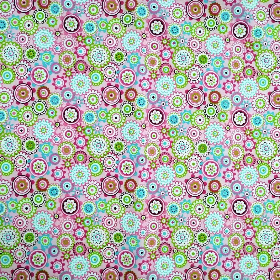 HKM-165779 Floral Pattern Cotton Twill Fabric for DIY Projects and Bedding, 160cm Wide, 100% Cotton