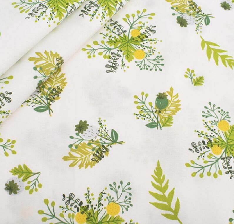 HKM-165779 Floral Pattern Cotton Twill Fabric for DIY Projects and Bedding, 160cm Wide, 100% Cotton