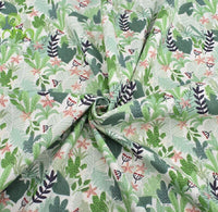 HKM-165779 Floral Pattern Cotton Twill Fabric for DIY Projects and Bedding, 160cm Wide, 100% Cotton