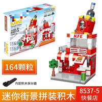HKM-165779 Kids DIY Building Blocks Set - Street View Coffee Cake Shop Decoration - Educational Toy for All Ages