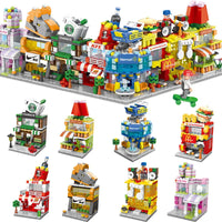 HKM-165779 Kids DIY Building Blocks Set - Street View Coffee Cake Shop Decoration - Educational Toy for All Ages