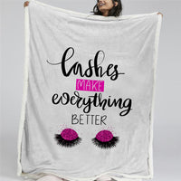HKM-165779 Thick Double Layer Geometric Wool Velvet Air-conditioning Quilt Blanket 150x200 cm