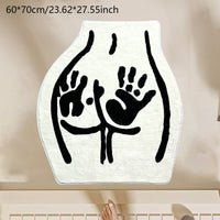 HKM-165843 White Polyester Fiber Alien Design Carpet for Bathroom and Bedroom - 60x70cm