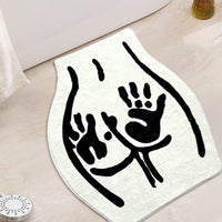HKM-165843 White Polyester Fiber Alien Design Carpet for Bathroom and Bedroom - 60x70cm