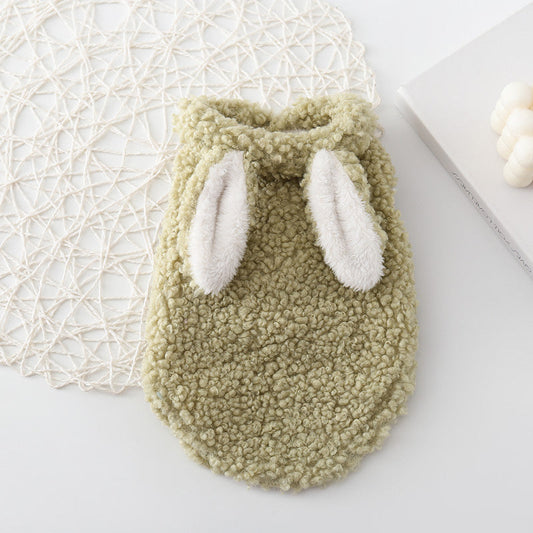 HKM-165907 Cute Bunny Costume with Soft Velvet Vest and Ears for Autumn and Winter