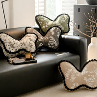 HKM-165907 French Retro Butterfly Pillow with Plant and Flower Pattern 46x40cm
