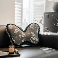 HKM-165907 French Retro Butterfly Pillow with Plant and Flower Pattern 46x40cm
