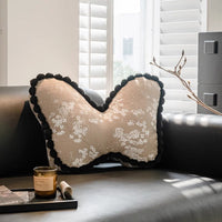 HKM-165907 French Retro Butterfly Pillow with Plant and Flower Pattern 46x40cm