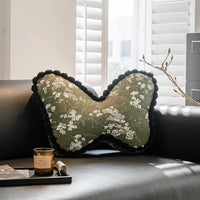 HKM-165907 French Retro Butterfly Pillow with Plant and Flower Pattern 46x40cm