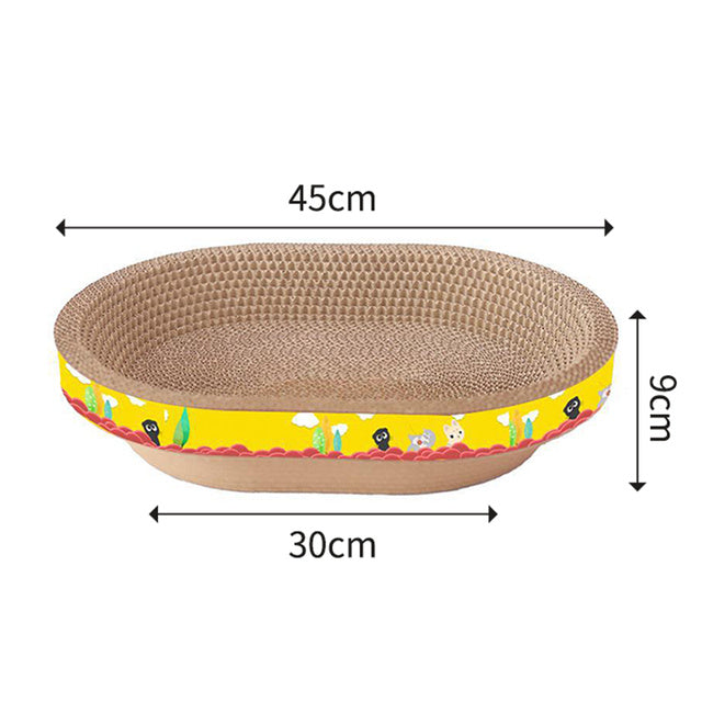 HKM-165971 Cat Scratching Bowl - Integrated Corrugated Paper Vertical Claw Grinding Toy for Cats