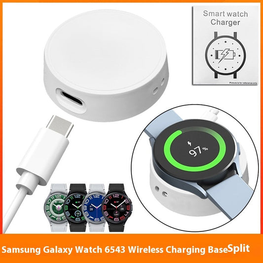 HKM-165971 Wireless Charger Base for Watch 6 and 5Pro - Available in White and Black with Type C Line Option