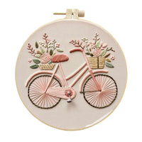 HKM-166035 Cartoon/Anime Embroidery Fabric Kit with 15cm Bamboo Frame and Accessories
