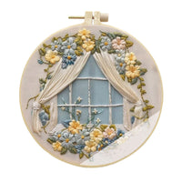 HKM-166035 Cartoon/Anime Embroidery Fabric Kit with 15cm Bamboo Frame and Accessories
