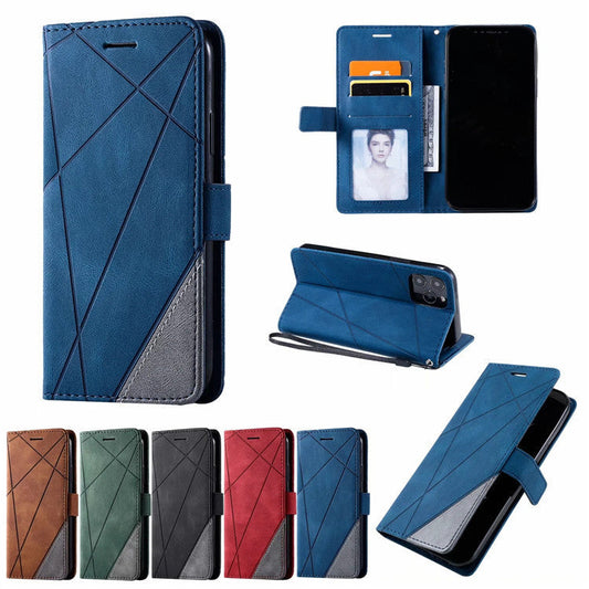 HKM-166035 Stylish Flip Phone Case with Frosted Pattern for Samsung Devices