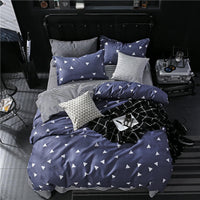 HKM-166099 Blue Night Sky Modern Four-Piece Bed Set with Quilt Cover and Pillowcases in Various Sizes