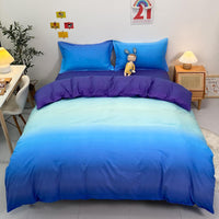 HKM-166099 Blue Night Sky Modern Four-Piece Bed Set with Quilt Cover and Pillowcases in Various Sizes