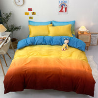 HKM-166099 Blue Night Sky Modern Four-Piece Bed Set with Quilt Cover and Pillowcases in Various Sizes