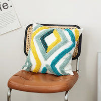 HKM-166163 Geometric Patterned Cotton Sofa Cushion and Pillowcase for Living Room Decor