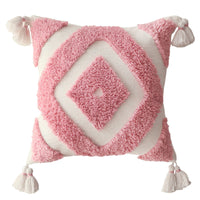HKM-166227 Moroccan Bohemian Decorative Pillow Cover - Soft Chenille, Handmade Embroidered Design