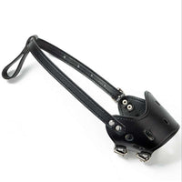 HKM-166291 Adjustable Leather Dog Muzzle for Small Breeds - Black, Pink, Brown, XS-XL Sizes