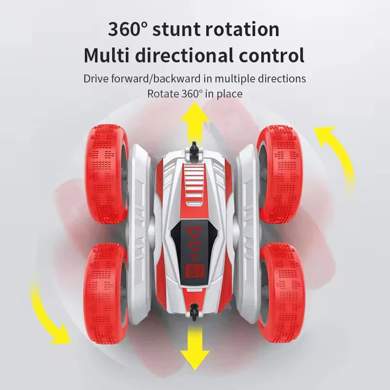 HKM-166355 Double-Sided 4WD Stunt Car Remote Control Toy with Lights - Drifting & Bouncing Features for Ages 5 and Up