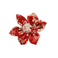 HKM-166611 Floral Design Dog Collar and Leash Set with Alloy Buckle and Matching Bow