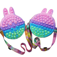 HKM-166739 Unicorn Pop It Silicone Kids School Bag Fidget Toy - Stylish & Fun for Girls