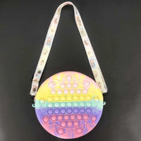 HKM-166739 Unicorn Pop It Silicone Kids School Bag Fidget Toy - Stylish & Fun for Girls