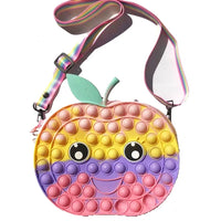 HKM-166739 Unicorn Pop It Silicone Kids School Bag Fidget Toy - Stylish & Fun for Girls