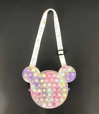 HKM-166739 Unicorn Pop It Silicone Kids School Bag Fidget Toy - Stylish & Fun for Girls