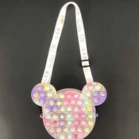 HKM-166739 Unicorn Pop It Silicone Kids School Bag Fidget Toy - Stylish & Fun for Girls