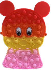 HKM-166739 Unicorn Pop It Silicone Kids School Bag Fidget Toy - Stylish & Fun for Girls