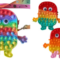 HKM-166739 Unicorn Pop It Silicone Kids School Bag Fidget Toy - Stylish & Fun for Girls