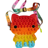 HKM-166739 Unicorn Pop It Silicone Kids School Bag Fidget Toy - Stylish & Fun for Girls