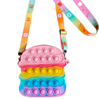 HKM-166739 Unicorn Pop It Silicone Kids School Bag Fidget Toy - Stylish & Fun for Girls