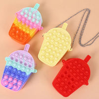 HKM-166739 Unicorn Pop It Silicone Kids School Bag Fidget Toy - Stylish & Fun for Girls