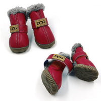HKM-166803 Warm Waterproof Dog Boots for Autumn and Winter - Non-Slip and Wear-Resistant