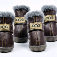 HKM-166803 Warm Waterproof Dog Boots for Autumn and Winter - Non-Slip and Wear-Resistant