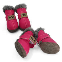 HKM-166803 Warm Waterproof Dog Boots for Autumn and Winter - Non-Slip and Wear-Resistant