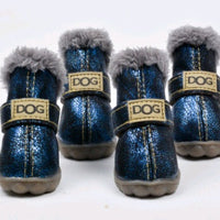 HKM-166803 Warm Waterproof Dog Boots for Autumn and Winter - Non-Slip and Wear-Resistant