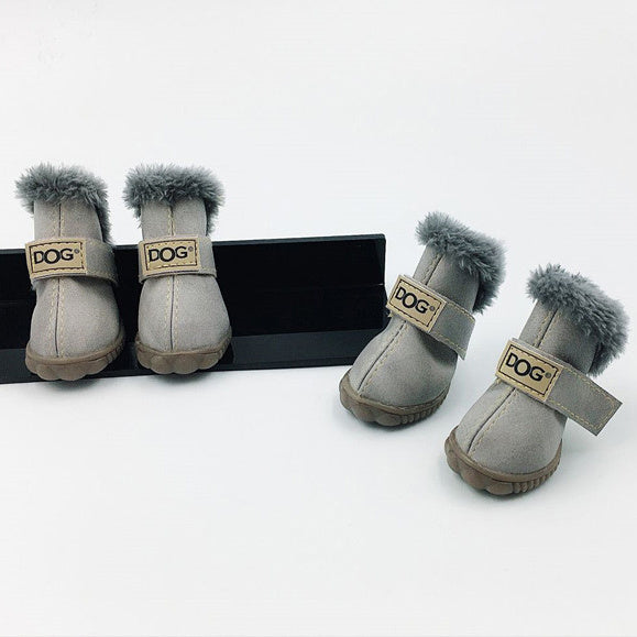 HKM-166803 Warm Waterproof Dog Boots for Autumn and Winter - Non-Slip and Wear-Resistant