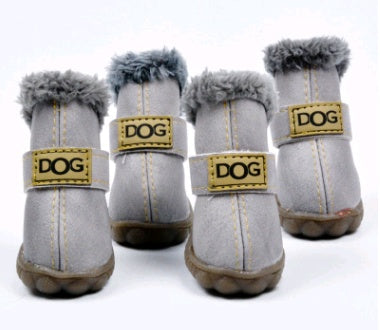 HKM-166803 Warm Waterproof Dog Boots for Autumn and Winter - Non-Slip and Wear-Resistant