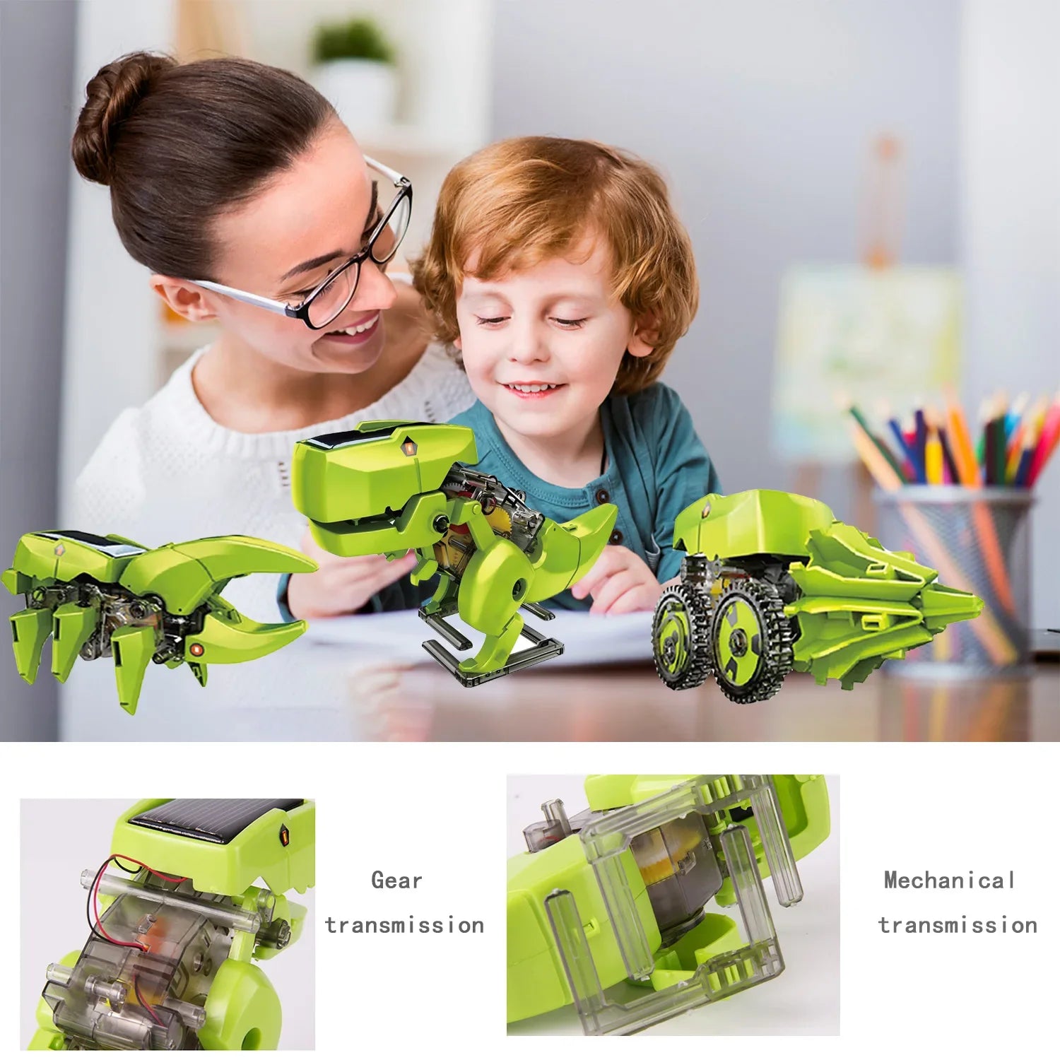 KTX-166931 3 in 1 Solar Powered Educational Robot Kit for Kids - DIY Building Science Experiment